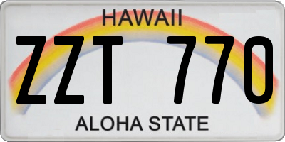 HI license plate ZZT770