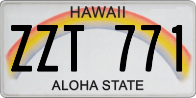 HI license plate ZZT771