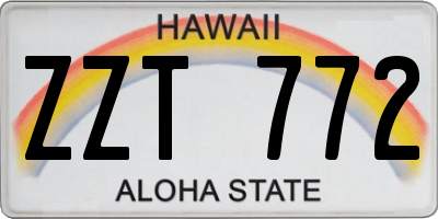 HI license plate ZZT772