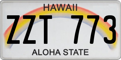 HI license plate ZZT773