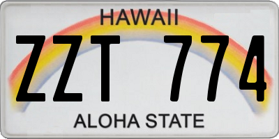 HI license plate ZZT774