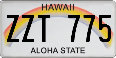 HI license plate ZZT775