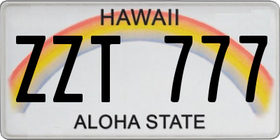 HI license plate ZZT777