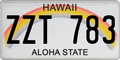 HI license plate ZZT783