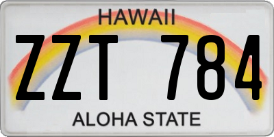 HI license plate ZZT784