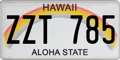 HI license plate ZZT785