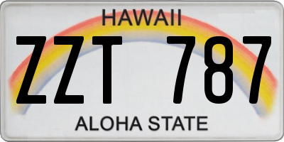 HI license plate ZZT787