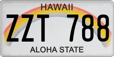 HI license plate ZZT788