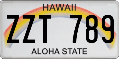 HI license plate ZZT789