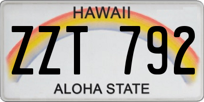 HI license plate ZZT792