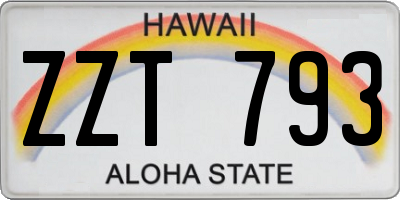 HI license plate ZZT793