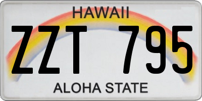 HI license plate ZZT795