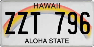 HI license plate ZZT796