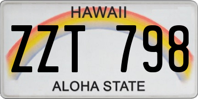 HI license plate ZZT798