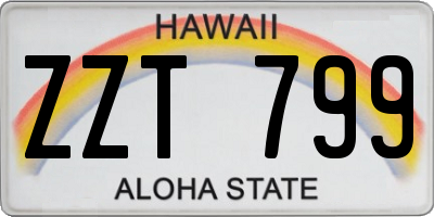 HI license plate ZZT799