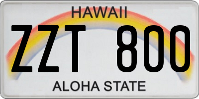 HI license plate ZZT800