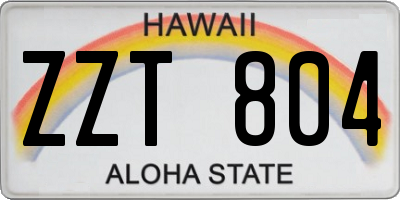 HI license plate ZZT804