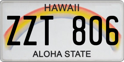 HI license plate ZZT806