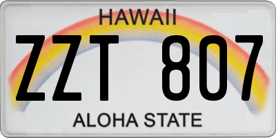 HI license plate ZZT807