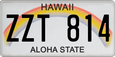 HI license plate ZZT814