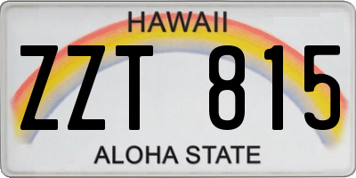 HI license plate ZZT815