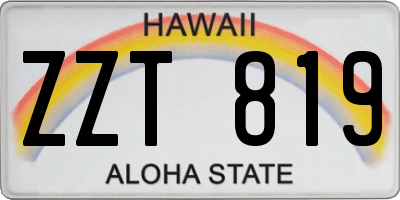 HI license plate ZZT819