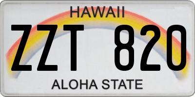 HI license plate ZZT820