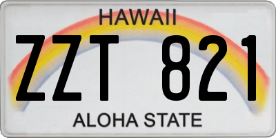 HI license plate ZZT821