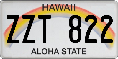 HI license plate ZZT822