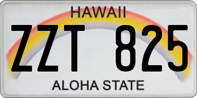 HI license plate ZZT825