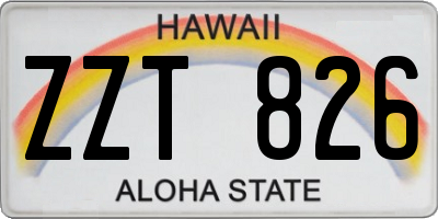 HI license plate ZZT826