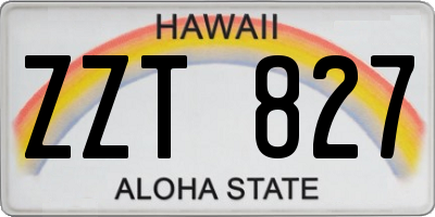 HI license plate ZZT827