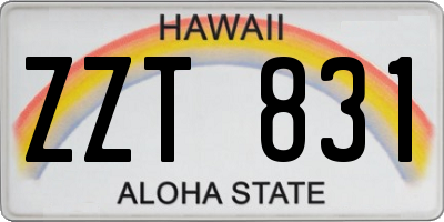 HI license plate ZZT831