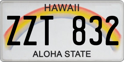 HI license plate ZZT832