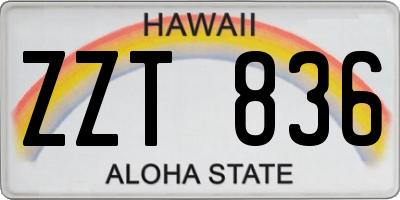 HI license plate ZZT836