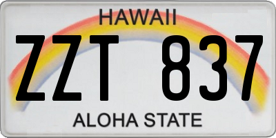 HI license plate ZZT837