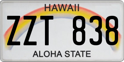 HI license plate ZZT838