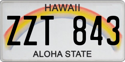 HI license plate ZZT843