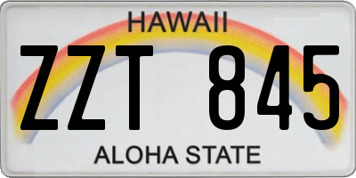 HI license plate ZZT845