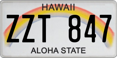 HI license plate ZZT847