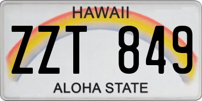 HI license plate ZZT849