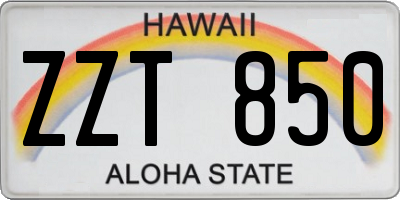 HI license plate ZZT850