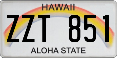 HI license plate ZZT851