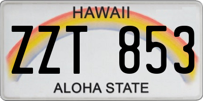 HI license plate ZZT853