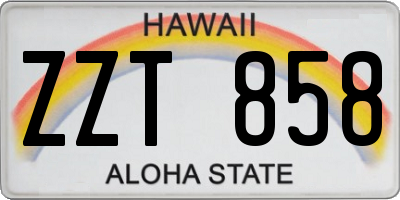 HI license plate ZZT858