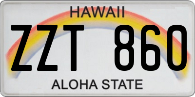 HI license plate ZZT860