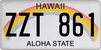 HI license plate ZZT861