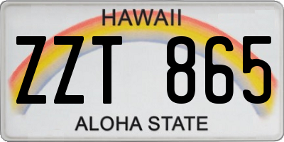 HI license plate ZZT865