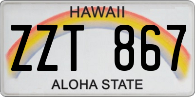 HI license plate ZZT867