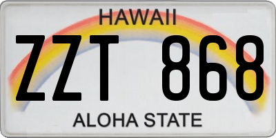 HI license plate ZZT868